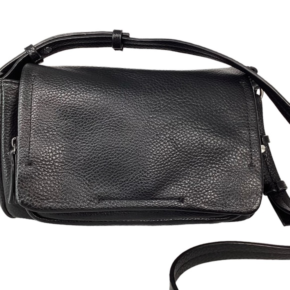 Zara Handbags - ZARA Black Pebbled Leather Crossbody Bag Adjustable Strap Multiple Compartments